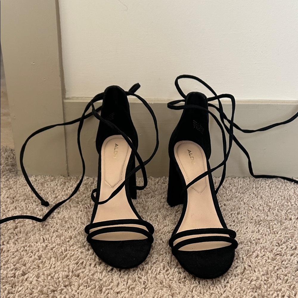 ALDO Elegant Black Lace-Up Heels
